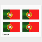 Moderne gestripte Portugese vlag Rechthoekige Sticker (Vel)