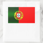 Moderne gestripte Portugese vlag Rechthoekige Sticker (Tas)