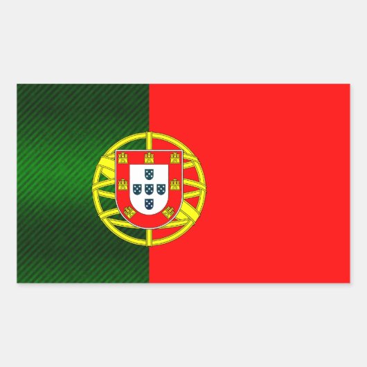 Moderne gestripte Portugese vlag Rechthoekige Sticker (Voorkant)