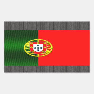 Moderne gestripte Portugese vlag Rechthoekige Sticker
