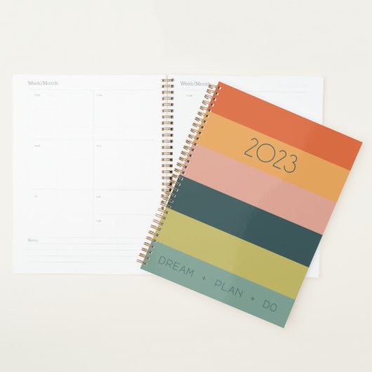 Moderne gestripte spiraalplaat voor kleurenblok planner (Display)