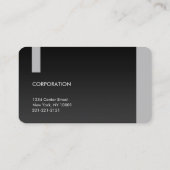 Moderne, gestroomlijnde zwarte en zilveren visitek visitekaartje (Achterkant)