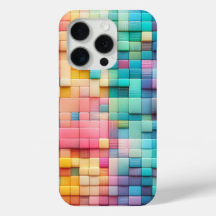 Moderne gestructureerde pastel blok telefoonhoes - iPhone 15 pro case