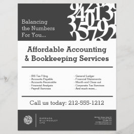 Moderne getallen Logo II Accountant Grey Flyer