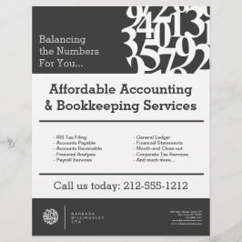 Moderne getallen Logo II Accountant Grey Flyer