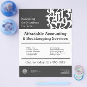 Moderne getallen Logo II Accountant Grey Flyer (Enkel)