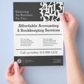 Moderne getallen Logo II Accountant Grey Flyer (Hand)