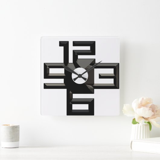 Moderne getallen vierkante klok (Huis)