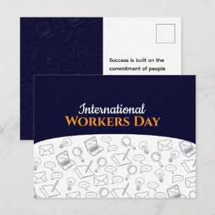 Moderne Getekende Internationale Dag van de Arbeid Briefkaart