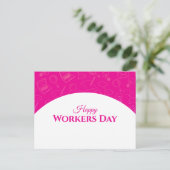 Moderne Getekende Internationale Dag van de Arbeid Briefkaart (Staand voorkant)