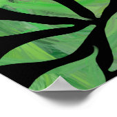 Moderne getextureerde bladeren op abstracte canvas poster (Hoek)