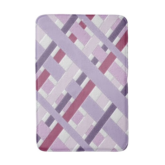 Moderne getextureerde mauve striped badmat (Voorkant Verticaal)