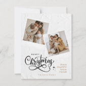 Moderne getextureerde vrolijke kerst rood geruite feestdagenkaart (Voorkant)