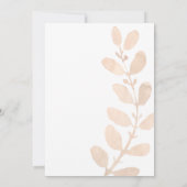 Moderne Getinte Perzik Blad Bruiloft Kaart (Achterkant)