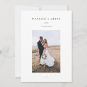 Moderne Getrouwde & Vrolijke Foto Feestdagenkaart (Voorkant)