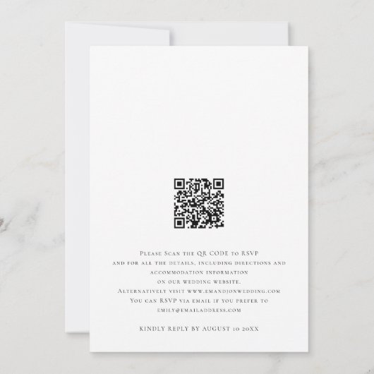 Moderne Getting Hitched-foto QR-code bruiloft Kaart (Achterkant)