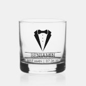 Moderne Getuige Aangepaste Naam met Smoking Whisky Glas (Voorkant)