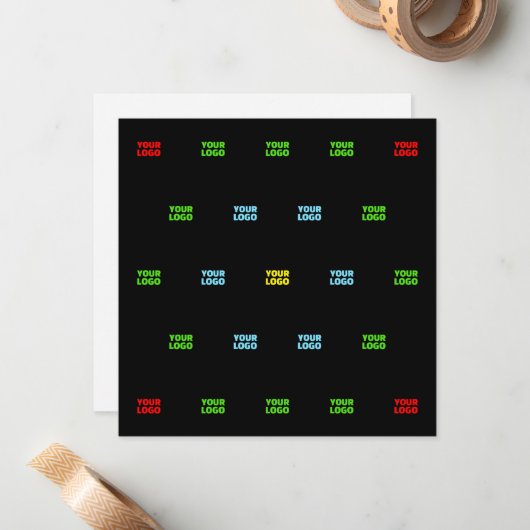 Moderne geüploade Logo of Afbeelding Pattern Sjabl Notitiekaartje (Voorkant / Achterkant in situ)