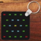 Moderne geüploade Logo of Afbeelding Pattern Sjabl Sleutelhanger (Achterkant)