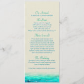 Moderne geverfde, abstracte zeeen trouwmenu menu (Achterkant)