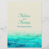 Moderne geverfde, abstracte zeeen trouwmenu menu (Voorkant)