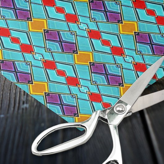 Moderne geverfde glazen mozaïek - Sci-Fi-mannetjes Tissuepapier