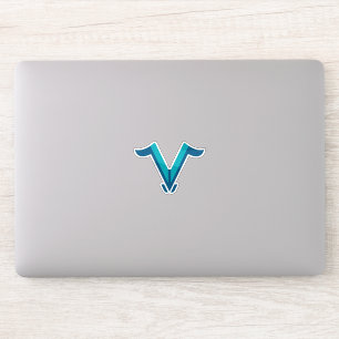 Moderne gevleugelde letter V monogram Sticker