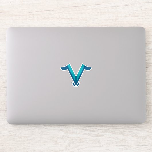Moderne gevleugelde letter V monogram Sticker (Computer)