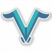 Moderne gevleugelde letter V monogram Sticker (Voorkant)