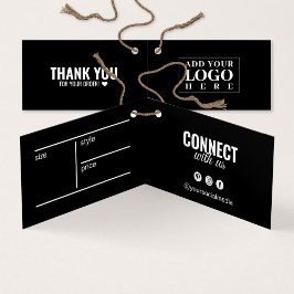 Moderne gevouwen kleding Black Hang Label Kaart