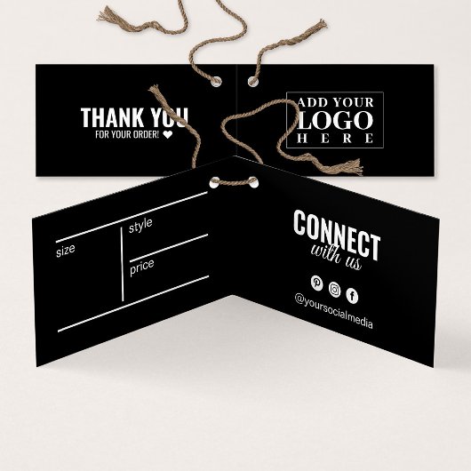 Moderne gevouwen kleding Black Hang Label Kaart