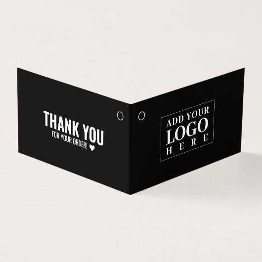 Moderne gevouwen kleding Black Hang Label Kaart (Buitenkant)