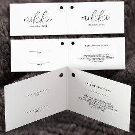 Moderne gevouwen White Clothing Price Hang Label Kaart