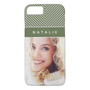 Moderne, gewaagde, grafische geometrische stripe p 	iPhone 8/7 hoesje