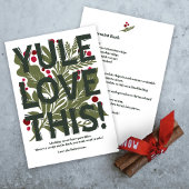 Moderne, gewaagde grafische typografie recept feestdagenkaart