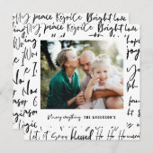 Moderne, gewaagde kerstfoto met grafische typograf feestdagenkaart (Voorkant / Achterkant)