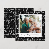 Moderne, gewaagde kerstfoto met grafische typograf feestdagenkaart (Voorkant / Achterkant)