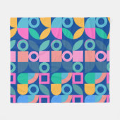 Moderne gewaagde kleuren abstract patroon fleece deken (Voorkant (Horizontaal))