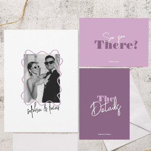 moderne gewaagde minimale lavendel & lila golvende kaart