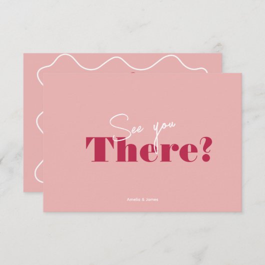 Moderne gewaagde Viva Magenta minimalistische brui RSVP Kaartje (Voorkant / Achterkant)