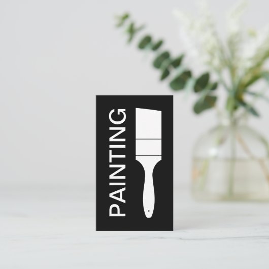 Moderne gewaagde zwart-wit schilder visitekaartje (Staand voorkant)