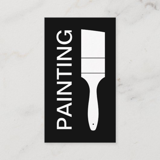 Moderne gewaagde zwart-wit schilder visitekaartje (Voorkant)