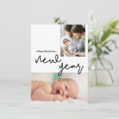 Moderne geweldige start naar de nieuwjaarsfoto Bab Feestdagenkaart (Staand voorkant)