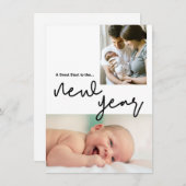 Moderne geweldige start naar de nieuwjaarsfoto Bab Feestdagenkaart (Voorkant / Achterkant)