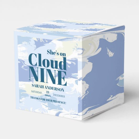 Moderne geweven wolk negen Vrijgezellenfeest chic Bedankdoosjes (Voorkant Zijde)