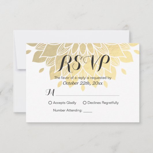 Moderne gewone Kaart van RSVP-antwoorden via White (Voorkant)