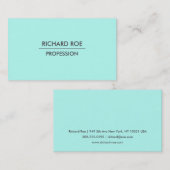 Moderne gewone professionele cyaan Visitekaartjes (Voorkant / Achterkant)