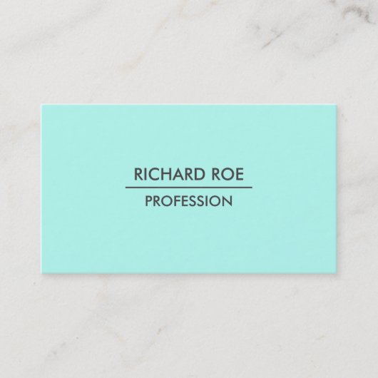 Moderne gewone professionele cyaan Visitekaartjes (Voorkant)
