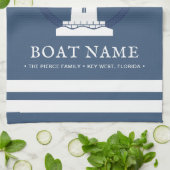 Moderne gezaghebbende Nautical Lighthouse Boat Nam Theedoek (Gevouwen)