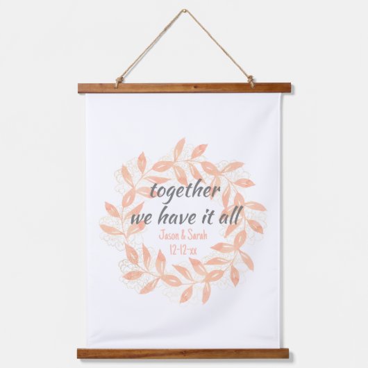 Moderne gezamenlijke Citaat & Koraalsprong Aangepa Hangend Wandkleed (Voorkant)